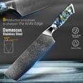 thumbnail image 3 of Kitchen Knife Damascus Steel Knife VG10 67 Layers Japanese Chef Knives Santoku Carving Cutting Tool Abalone Shell Handle with Sheath and Giftbox, 3 of 8