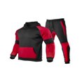thumbnail image 1 of Spring Men ‘s Jogging Tracksuits Sweatsuits Activewear Long Sleeve Pullover Hoodies Sweatshirt+Long Sweatpants Black Red M, 1 of 3