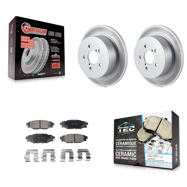 Transit Auto Rear Coated Disc Brake Rotors and Ceramic Pads Kit for Car Subaru Outback Legacy KGT-101515