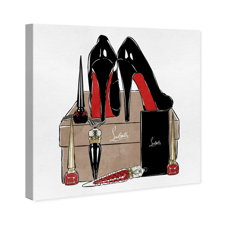 3 Piece Red Black and White Wall Art Fashion Heels Prints 