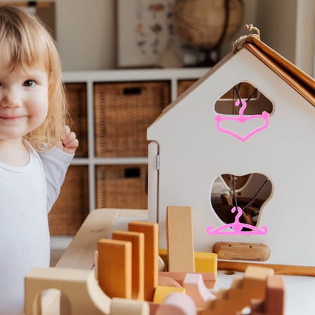 VERDANVERSE children's coat hangers plastic pink 10Pcs