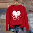 thumbnail image 6 of Women's Valentine's Sweatshirt Heart Letter Print Long Sleeve Crewneck Pullover Top Red M, 6 of 7