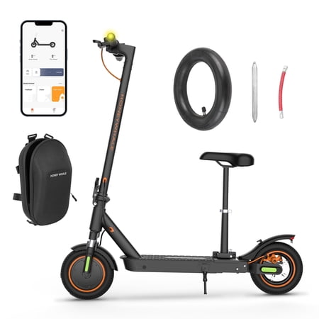 HONEYWHALE M2MAX-B Electric Scooter for Adults with Seat, Max 25 mile Range and 20 Mph Speed, 10" Pneumatic Tires, 500W Foldable E-scooter