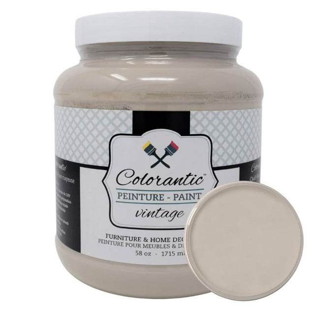 Colorantic | CAPPUCCINO Chalk Paint Based for Furniture DIY - LIGHT COFFEE - 58 oz