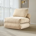thumbnail image 3 of Ovios Folding Sofa Bed Convertible Futon Chair Bed Sleeper Comfy Fold Out Floor Couch with Pillow Lounge Bed for Small Spaces, Beige, 3 of 12