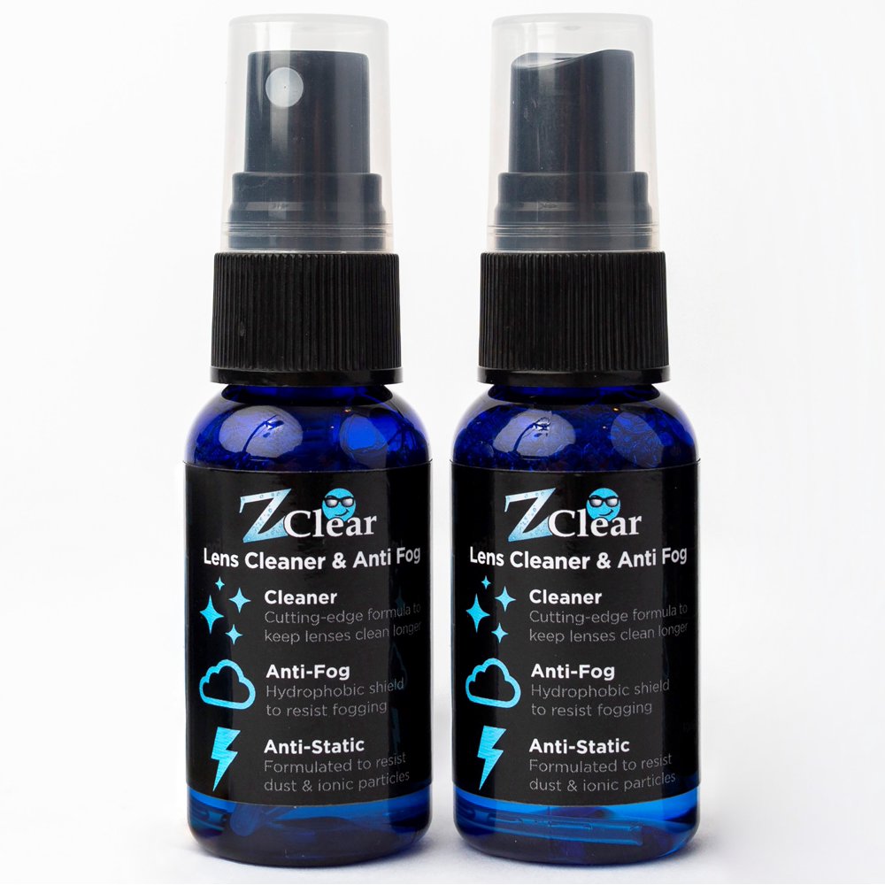 Z Clear Lens Cleaner & AntiFog 1 oz Spray (2pack) Stays Cleaner for