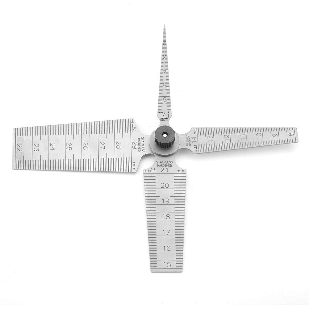 Gamvdout 2PCS Stainless Steel Welding Taper Feeler Gauge Rulers Hole Inspection Tool Resistant Convenient Reading Multiple Sizes Portable Inner Diameter Measuring