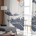 thumbnail image 4 of Blue Dog Sheer Curtains 84 Inches Long 2 Panels Set, Window Sheer Curtains for Living Room/Bedroom, Modern Waves Abstract Art Dynamic Red Light Filtering Rod Pocket Curtain 52'' x 84'' x 2, 4 of 7