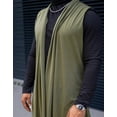 thumbnail image 5 of Coofandy Men's Ruffle Shawl Collar Sleeveless Long Cardigan Vest, 5 of 7