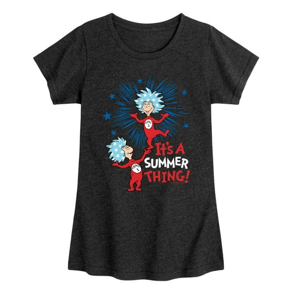 The Cat in the Hat - Summer Thing Fireworks - Toddler & Youth Girls Short Sleeve Graphic T-Shirt
