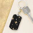 thumbnail image 6 of Celestial Stars Black Stainless Steel or 18k Gold Premium Swivel Dog Tag Keychain, 6 of 16