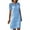 Blue summer dresses for women, variant on Summer Dresses for Women Casual Solid Lace Patchwork Cotton Linen Knee-Length Dresses 2023 Formal Short Sleeve Round Neck Plain Midi Dress White XXL