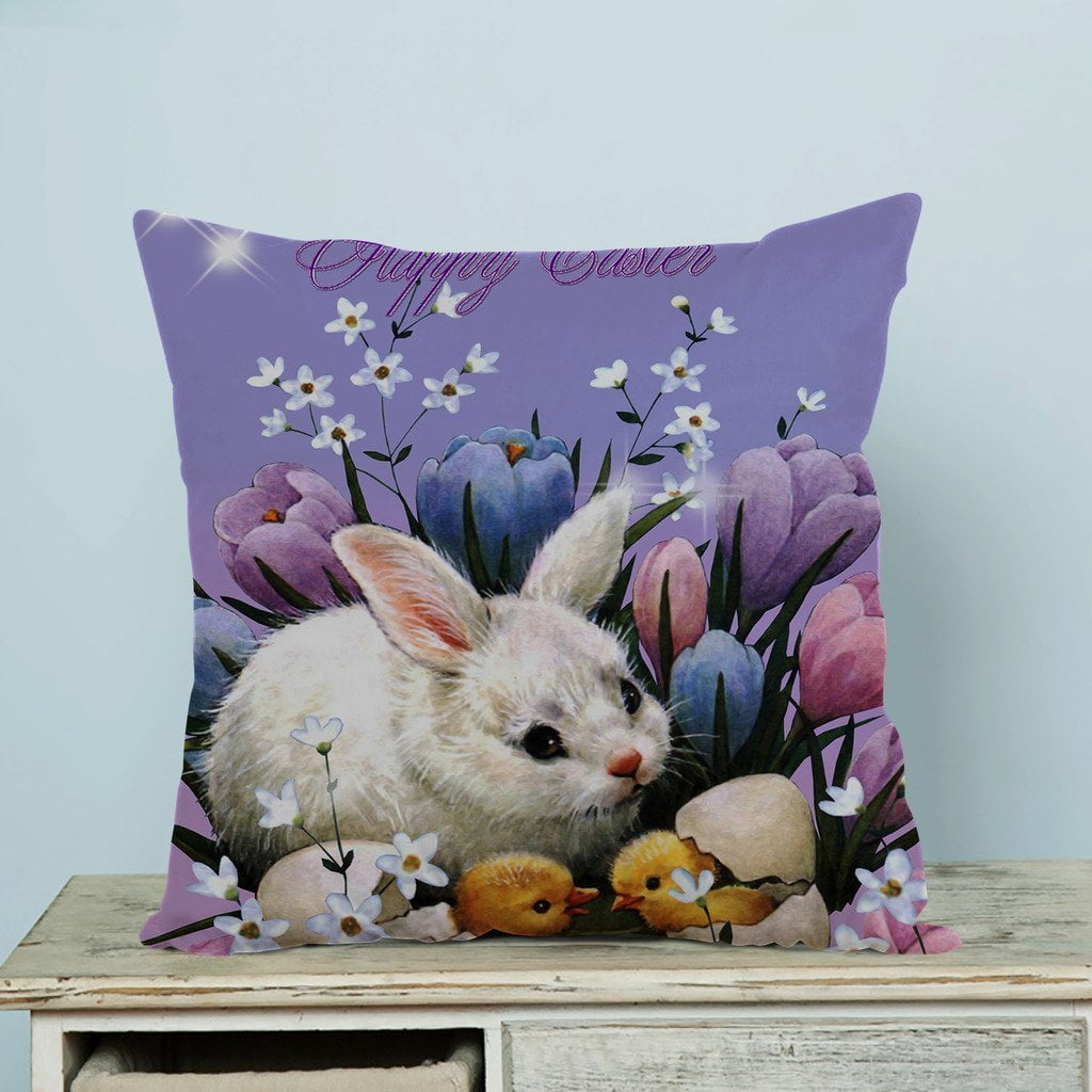 GCKG Happy Easter New Style Pillow Case Pillow Cover Pillow Protector Two Sides 20 x 20 Inches