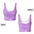 thumbnail image 6 of Uemuo Lilac Glittering Pattern Women's Sports Bra - High Impact Support, Breathable, and Comfortable Athletic Bra for Running, Yoga, and Workouts, 6 of 9