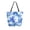 Watercolor Blue Flowers, variant on Open Top Canvas Tote Bag with Zipper Reusable Shopping Bag 13.5x15" Roomy Carryall Tie-dye Flowers Pattern
