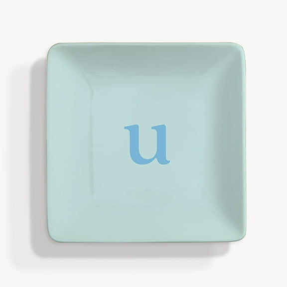 Personalization Mall Typewriter Initial Ring Dish, Light Blue