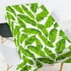 thumbnail image 5 of 1 mantel de lino con estampado de plantas tropicales verdes, estilo pastoral. Cuadrado-13, 5 of 9