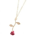 thumbnail image 3 of 22 cm. Rose Gold Chain Link Romantic Bracelet - Red Enamel Rose Jewelry - Valentine For Lovers, 3 of 15