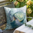 thumbnail image 5 of Ocean Beach Turtle Throw Pillow Cover Modern Art Animal Cotton Linen Cushion Cover Throw Pillow Case with Invisible Zipper for Couch Sofa Bed Chair Car 26x26 Inch, 5 of 9