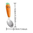 thumbnail image 1 of 1 Pce/1Ensemble Vaisselle Créative Carotte Dessin Animé, Fourchette Cuillère pour Enfants avec Poignée, Vaisselle Portable pour Enfants, pour Tout-Petits Enfants, 1 of 5