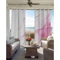 thumbnail image 4 of Marble Pink Blackout Curtains, Light Blocking Print Window Curtains, Gold White Modern Gradient Ocean Wavy Ripple Thermal Insulated Window Drapes for Living Room 2 Panels, 55"W x 39"L, 4 of 9