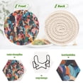 thumbnail image 4 of People Crowds 6 Pcs Drink Coasters with Holder Absorbent Coasters Woven Coasters for Drinks Table Desk Protection Home Decor, 4 of 7