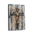 thumbnail image 4 of “Rustic Cross with Roses & Sheet Music” Spiritual Canvas Wall Art Ready to Hang for Living Room and Bedroom, 4 of 8