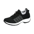 thumbnail image 5 of EKVAHL Women's Walking Shoes Sock Sneakers Mesh Air Cushion Platform Loafers for Modern Jazz Dance Daily Use Black, 5 of 5