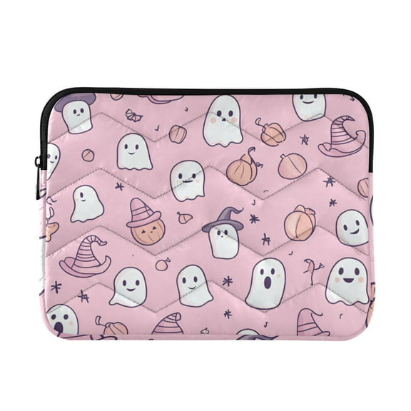 FORMRS 13-13.3 inch Laptop Sleeve Case Soft Carrying Quilted Computer Bag Cover, Pink Halloween