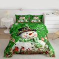 thumbnail image 2 of Manfei Xmas Snowman Bedding Comforter Set for Kids Boys Girls, Winter Snowflakes Cardinal Bird Twin Comforter Sets, Green Happy New Year Gifts Bedding Set, Luxury Bedroom Decor Reversible 2 Pieces, 2 of 8