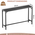 thumbnail image 3 of Pirecart 63" Outdoor Bar Table, Height Top Patio Table W/ HDPE Top & Adjustable Foot, E-Coating & Hammer-Finish Frame Counter Height Table, Black, 3 of 10
