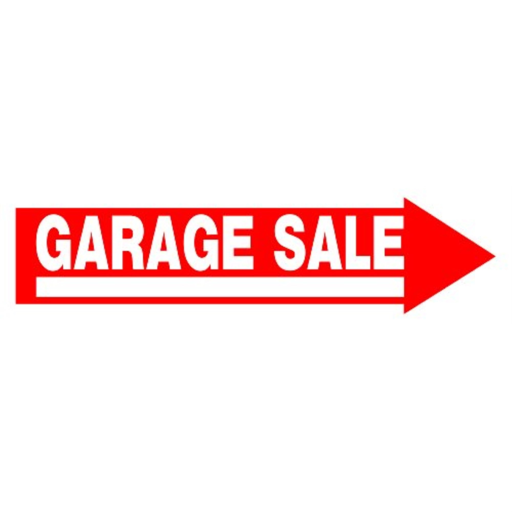 10 Pack  9 x 12 Inch Red & White Flexible Plastic " Garage Sale " Sign 