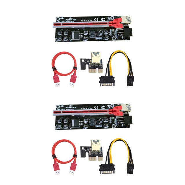 tredstone PCI-E 1x to 6x USB3.0 Extender Card Electronics Component Adapter Red Slot Red Cable 2Set