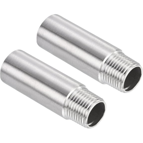 GCASLK-304 Stainless Steel Shower Head Extension Arm, 2 Pack G1/2 Male to Female Thread 70mm Length Pipe Fitting Shower Head Extender