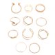 thumbnail image 1 of 10 anillos ajustables con diseño abierto para nudillos, adornos para dedos (dorados), 1 of 5