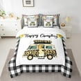 thumbnail image 2 of 7Pcs Happy Camping Comforter Set Queen Size, Camper Car Decor Bed in a Bag with Flat Sheet and Fitted Sheet and Adults, Rv Camping Bedding Set with Pillowcases & Throw Pillow Covers, 2 of 5
