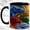 Black, variant on Fire Ice Dragon Coffee Mug, Fantasy Dragon Mug, Ceramic 11 oz