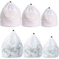 thumbnail image 1 of Lot de 6 Filet à Linge, Sac à Linge en Maille avec Cordon, Sac à Linge pour Machine à Laver, Filet à Linge Durable avec Cordon, Machine à Laver, Blanc, 1 of 5