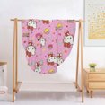 thumbnail image 2 of Hello Kitty Round Flannel Throw Blanket Plush Soft Polyester Cover for Sofa Bed, Cozy Home Decor Room Essentials Anime Manga Gifts for Teens, Kids 310g-60inch, 2 of 5