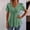 Green plus size v neck blouse a1, variant on Women Plus Size V Neck Short Sleeve Blouse Flowy Eyelet Tops Casual Beachwear Summer Vacation Clothes, Pink 3XL