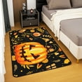 thumbnail image 2 of Erosebridal Halloween Carpet 3x5 for Bedside,Pumpkin Lantern Area Rugs,Cat Gothic Decor Indoor Floor Mat,Cute Animal Branches Candy Cartoon Accent Rug Set for Women Machine Wash Dry,Black Orange, 2 of 6
