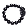 thumbnail image 1 of Pulsera de obsidiana sintética Pixius con cuentas de 10 mm para hombre y mujer, 1 of 2