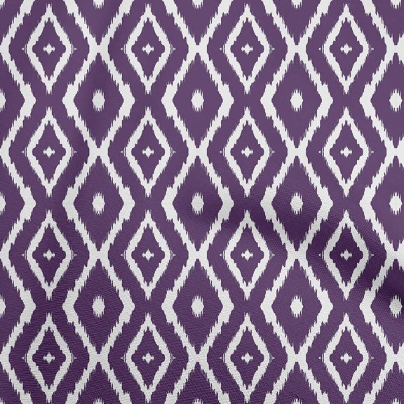 oneOone Cotton Poplin Wine Fabric Asian Ikat Quilting Supplies Print Sewing Fabric By The Yard 42 Inch Wide