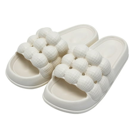 

Up to 30% off!Kukoosong Flat Sandals for Women Lychee Bubble Slippers Women s Spring New Style Indoor Couple s Thick Sole Feet Feel Cool Slippers Wear Outside Women Sandals White 38-39