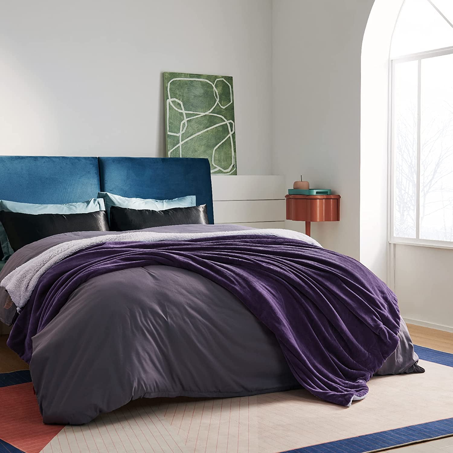 Queen size purple blanket sale