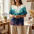 thumbnail image 4 of LoTiSee Women's Henley Short Sleeve Top – Cotton Linen Blend Casual Blouse with Chest Pocket for Fall & Daily Wear, 4 of 6