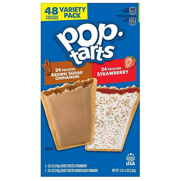 Kellogg,S Pop Tarts Strawberry And Brown Sugar Variety Pack, 48 Ct.