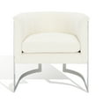 thumbnail image 2 of SAFAVIEH Couture Gabby Modern Boucle Solid Accent Chair, Ivory/Silver, 2 of 13