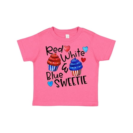 

Inktastic 4th of July Red White and Blue Sweetie Cupcakes and Stars Boys or Girls Toddler T-Shirt