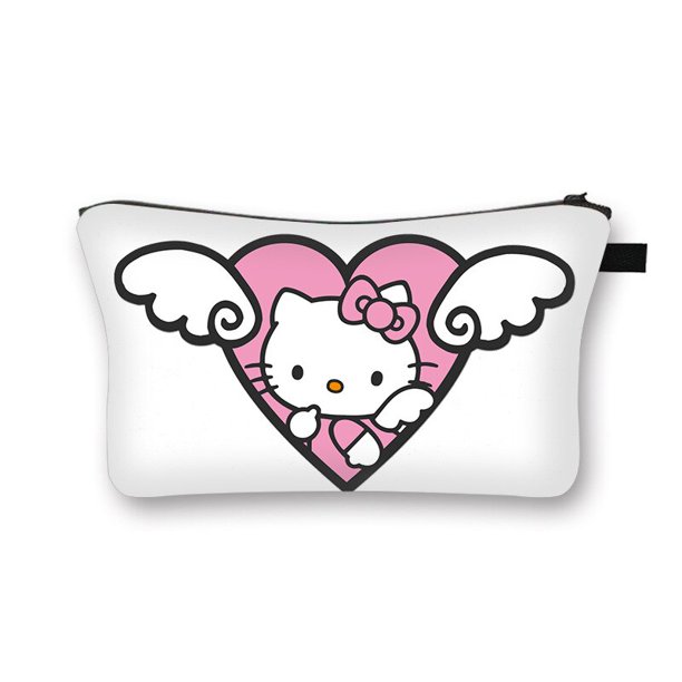 Bolsa de lavado de cosméticos Hello Kitty, bolso portátil de dibujos animados de Anime, almacenamiento de gran capacidad, bolsa de lavado de viaje, bolsa de lápices para estudiantes, regalo qiuyongming unisex